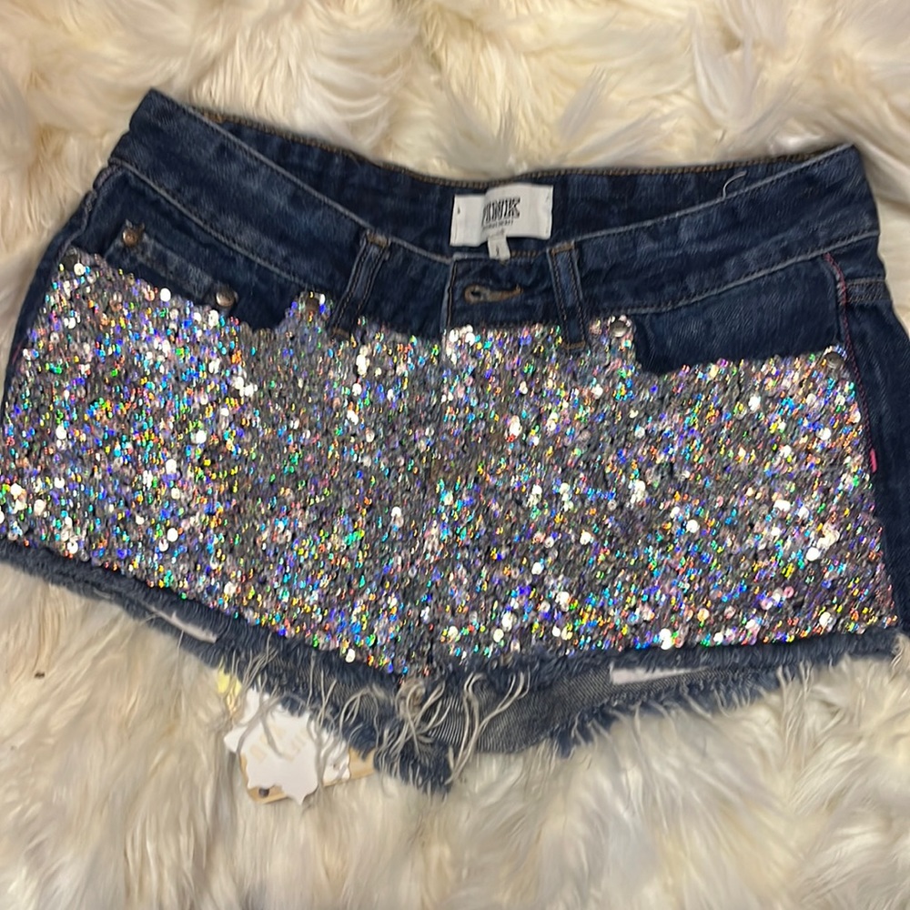 Victoria’s Secret sequin denim shorts 2